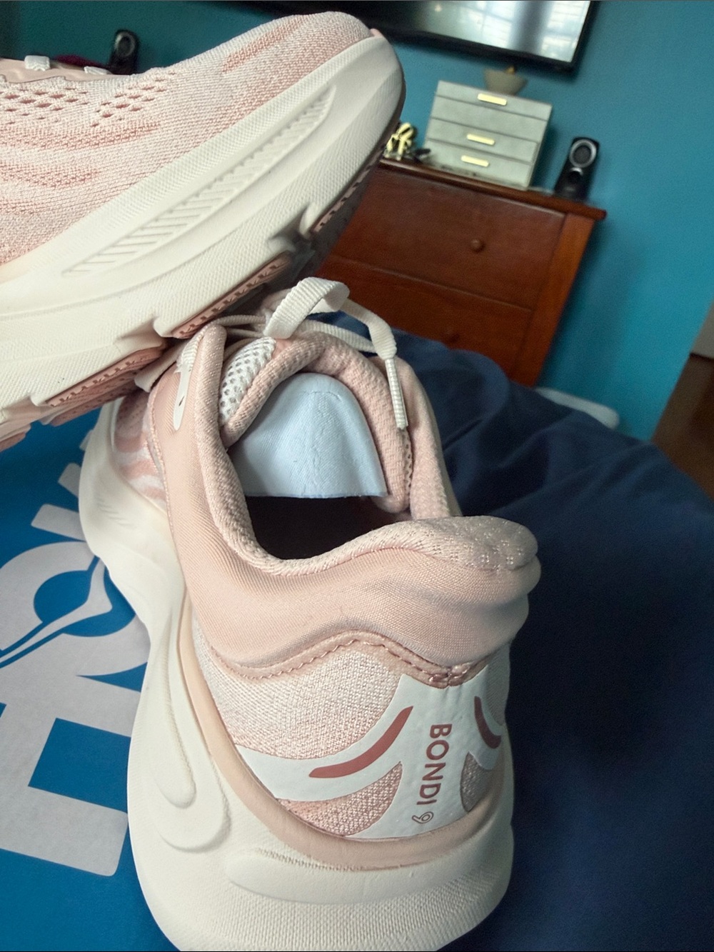 Hoka Women’s Bondi Running Shoes — Pale Pink Cream - Picture 3 of 4